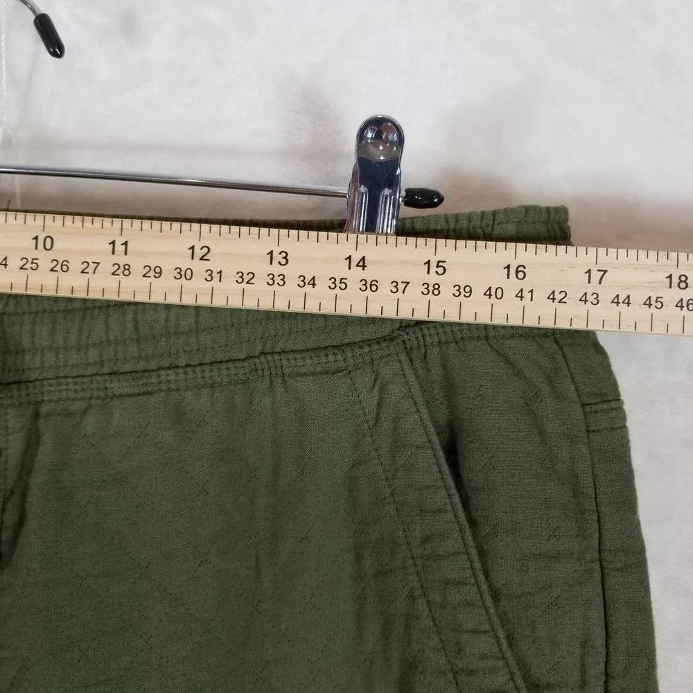 REI Co-op Jogger Pants Mens Medium Olive Green Quilted Cotton Drawstring 266s